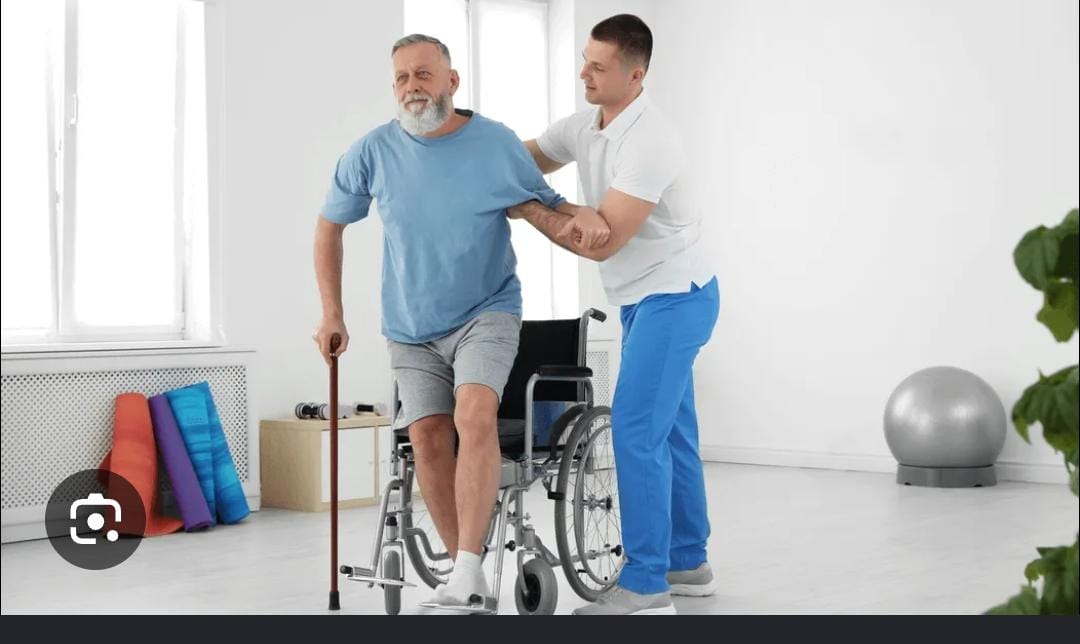 Doctor examining brain MRI scans during neurological rehabilitation